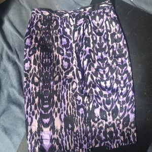 Size 4 Purple Animal Print Mini Skirt